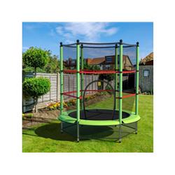 Picture of Costway SP37175GN 55 in. Youth Jumping Round Trampoline with Safety Pad Enclosure&#44; Green