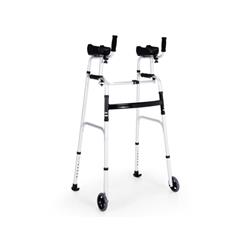 Picture of Costway TD10005SL Folding Height Adjustable Walking Frame with Armrest Support&#44; Silver