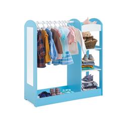 Picture of Costway TP10021BL Kids Dress Up Storage with Mirror&#44; Blue