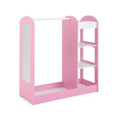 Picture of Costway TP10021PI Kids Dress Up Storage with Mirror&#44; Pink