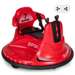 TQ10082US-RE 6V Bumper Car for Kids Toddlers Electric Ride On Car Toy with 360 deg Spin, Red