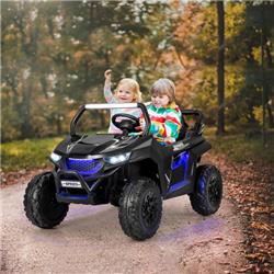 TQ10099US-DK 12V 2-Seater Kids Ride on UTV Toy with Slow Start Function Music, Black