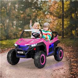 TQ10099US-PI 12V 2-Seater Kids Ride on UTV Toy with Slow Start Function Music, Pink