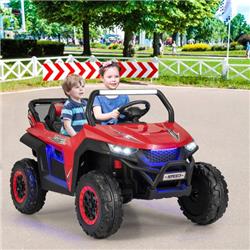 TQ10099US-RE 12V 2-Seater Kids Ride on UTV Toy with Slow Start Function Music, Red