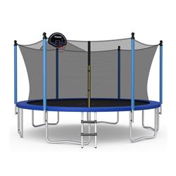 Picture of Costway TW10067- 14 ft. Outdoor Recreational Trampoline with Ladder & Enclosure Net