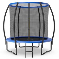 Picture of Costway TW10070NY- 8 ft. ASTM Approved Recreational Trampoline with Ladder, Blue