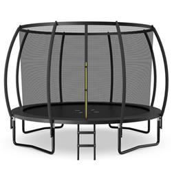 Picture of Costway TW10072BK- 12 ft. ASTM Approved Recreational Trampoline with Ladder, Black