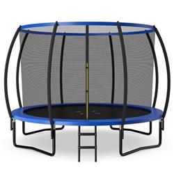 Picture of Costway TW10072NY- 12 ft. ASTM Approved Recreational Trampoline with Ladder, Blue