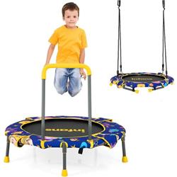 Picture of Costway TY335172 36 in. Foldable Mini Trampoline for Kids with Adjustable Straps