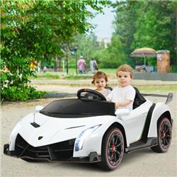 TY327953WH 12V 2-Seater Licensed Lamborghini Kids Ride On Car with Remote Control & Swing Function, White