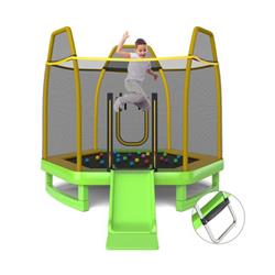 Picture of Costway TW10085GN 7 ft. Trampoline with Ladder & Slide for Indoor & Outdoor&#44; Green