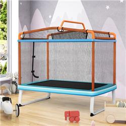 Picture of Costway TW10089OR 6 ft. Rectangle Trampoline with Swing Horizontal Bar & Safety Net&#44; Orange