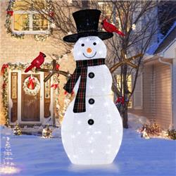 CM24282US 4.2 ft. Lighted Snowman & Redbirds Christmas Decoration