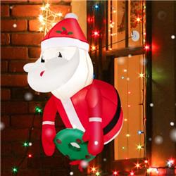 CM24302US 3.3 ft. Lighted Santa Claus Broke Out from Window Inflatable Decoration
