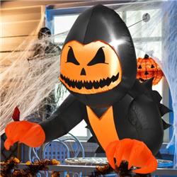 CM24304US 3.3 ft. Pumpkin Head Ghost Broke Out from Window Halloween Decoration