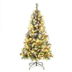 CM24414US 5 ft. Hinged Christmas Tree with 450 PVC Branch Tips & 200 Warm White LED Lights