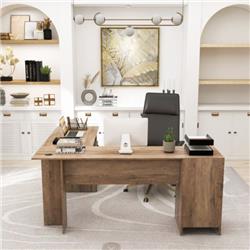 CB10533GRPlus 66 in. L-Shaped Computer Desk, Oak
