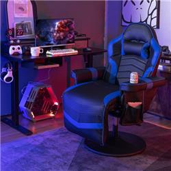CB10538BL Massage Video Gaming Recliner Chair with Adjustable Height, Blue
