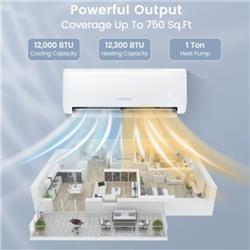 FP10412US-WHPlus 12000 BTU 21 Seer 2 208-230V Ductless Mini Split Air Conditioner & Heater