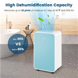 Picture of Total Tactic ES10261US-NY 32 Pints Day Portable Quiet Dehumidifier for Rooms Up to 2500 sq ft.&#44; Blue