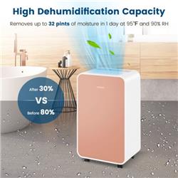 Picture of Total Tactic ES10261US-PI 32 Pints Day Portable Quiet Dehumidifier for Rooms Up to 2500 sq ft.&#44; Pink