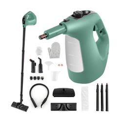 ES10287US-LS 1400W Handheld Steam Cleaner with Accessory Kit & Child Lock, Green - 14 Piece