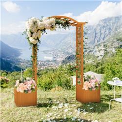 GT4028NA Garden Arbor with Planter, Natural