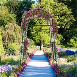 GT4076 7.5 ft. Garden Arch Trellis with PE Coated Metal Structure