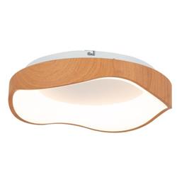 EU10119US-BN 24W Modern LED Mount Ceiling Light with Wood Pattern & Metal Frame, Brown