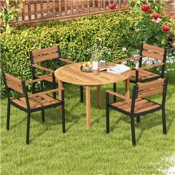 HW71253 4-Person Large Round Outdoor Dining Table
