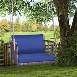 HW71333NY Single Person Hanging Seat with Seat  Back Cushions44 Navy