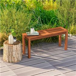 JV11106 2-Seater Patio Backless Dining Bench with Breathable Slatted Seat