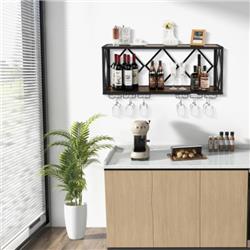 Picture of Total Tactic JV10900 Wall Mounted Wine Rack for 39 Bottles & 12 Glasses