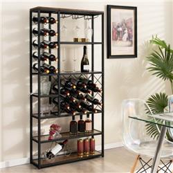 Picture of Total Tactic JV10914 Industrial Floor Wine Rack with 3 Rows of Stemware Rack