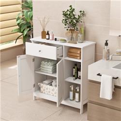 JV10792WH Freestanding Kitchen Cupboard Storage Organizer with 1 Drawer - Large