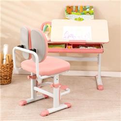 Picture of Total Tactic HY10126PI-1PlusHY10126PI-A Height-Adjustable Kids Study Desk & Chair Set&#44; Pink