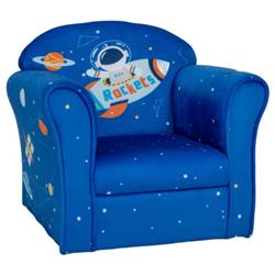 Picture of Total Tactic HY10199 Toddler Upholstered Armchair with Solid Wooden Frame & High-Density Sponge Filling&#44; Blue