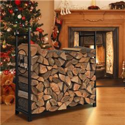 NP11258 4 ft. Firewood Rack Stand with Mesh Sides