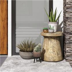 Picture of Total Tactic NP11263 Weather Resident Rock End Table with Wood Grain for Living Room