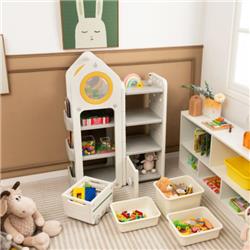 TP10120GR Multipurpose Toy Chest & Bookshelf with Mobile Trolley for Bedroom