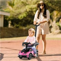 TQ10118PI 3-in-1 Licensed Lamborghini Ride on Push Car with Handle Guardrail, Pink