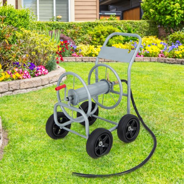 Picture of Total Tactic GT3919SL 330 ft. Garden Hose Reel Cart Holds of 0.75 & 0.625 in. Hose&#44; Silver