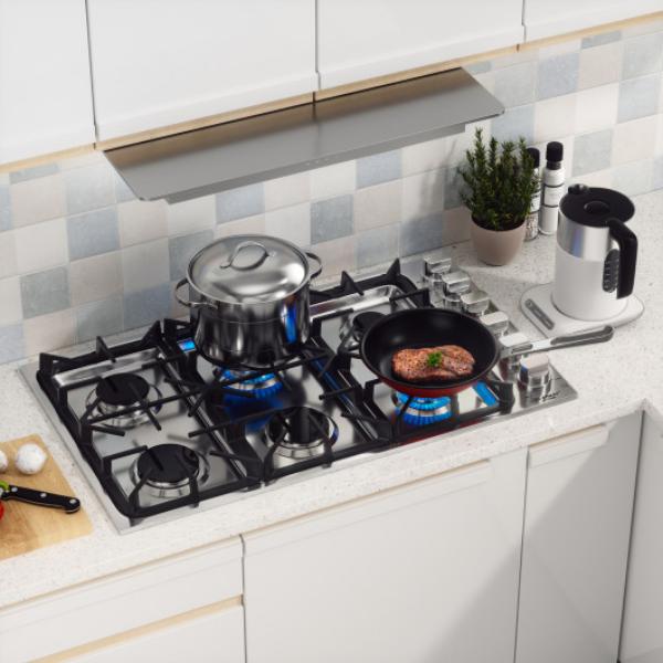 Picture of Total Tactic FP10545 36 in. Gas Cooktop with 4-6 Powerful Burners & ABS Knobs&#44; Silver