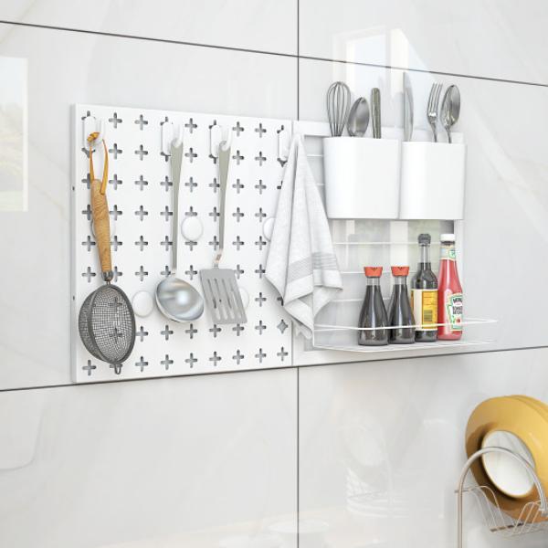 Picture of Total Tactic JZ10181 Pegboard Combination Kit Combination Wall Organizer with Magnets & Hooks&#44; White
