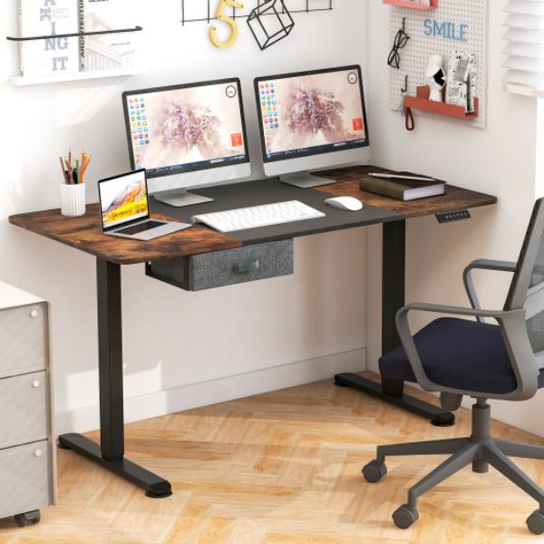 JV10998US-BK Height Adjustable Electric Standing Desk with USB Charging Port, Black -  Total Tactic