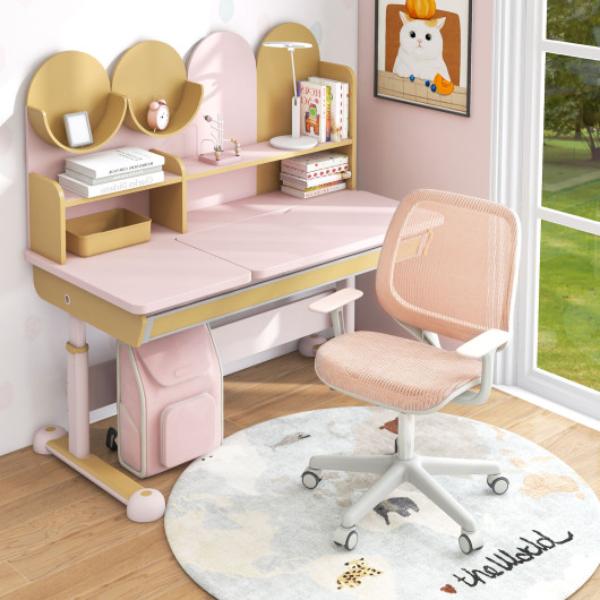 HY10192PK Swivel Mesh Children Computer Chair with Adjustable Height, Pink
