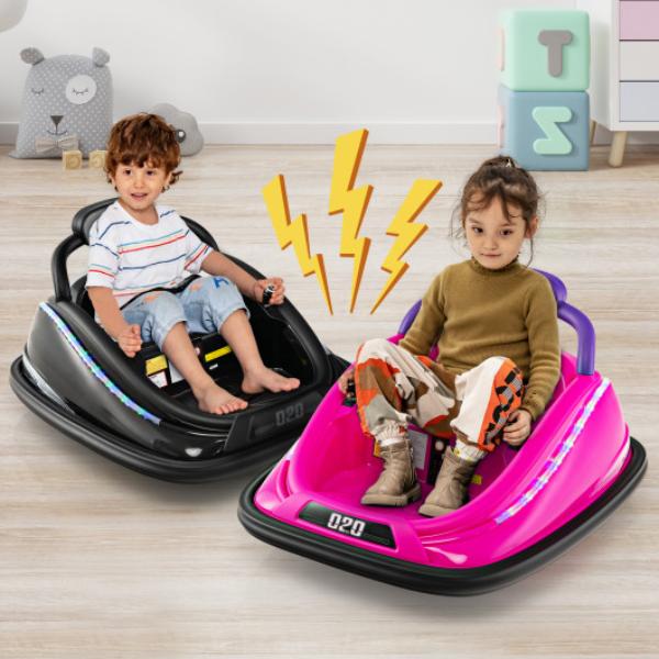 Picture of Total Tactic TQ10125US-PI 12V Kids Bumper Car Ride on Toy with Remote Control & 360 deg Spin Rotation&#44; Pink
