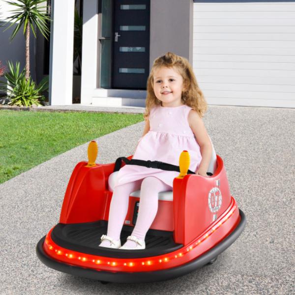 Picture of Total Tactic TQ10161US-RE 12V Electric Kids Ride on Bumper Car with Flashing Lights for Toddlers&#44; Red