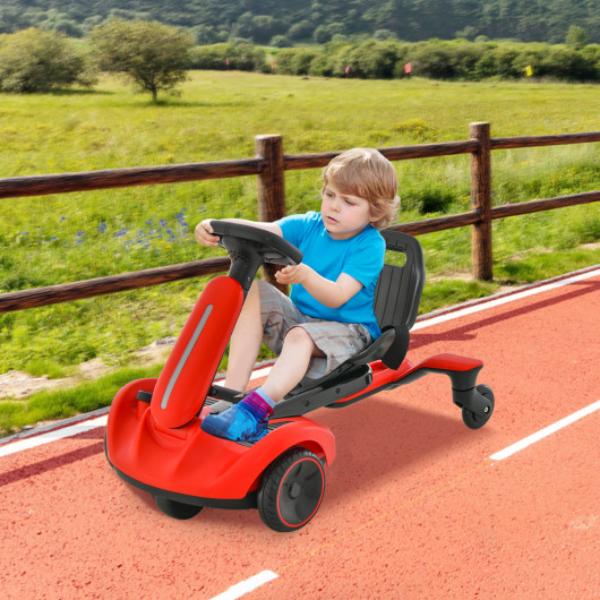 TQ10177US-RE 6V Kids Ride on Drift Car with 360 deg Spin & 2 Adjustable Heights, Red