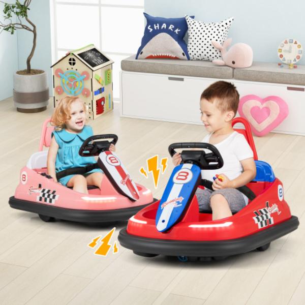 TQ10198US-PI 6V kids Ride-on Bumper Car with 360 deg Spinning & Dual Motors, Pink